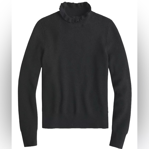 J. Crew Ruffle Neck Merino Wool Blend Sweater - Picture 2 of 10